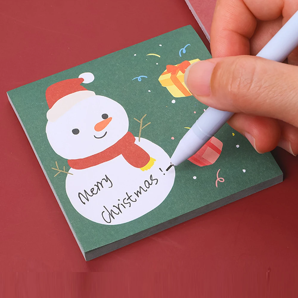 

Christmas Sticky Notes Cute Snowman Christmas Tree Stocking Memo Pad Message Notepad Paper Memo Stationery Office Supplies