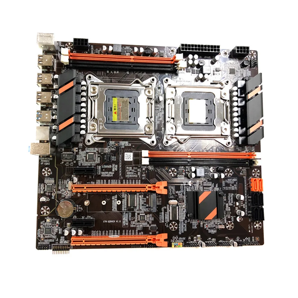 X79 двойной Процессор материнская плата LGA 2011 E ATX основная USB3.0 SATA3 PCI 3 0 16X NVME M.2 SSD