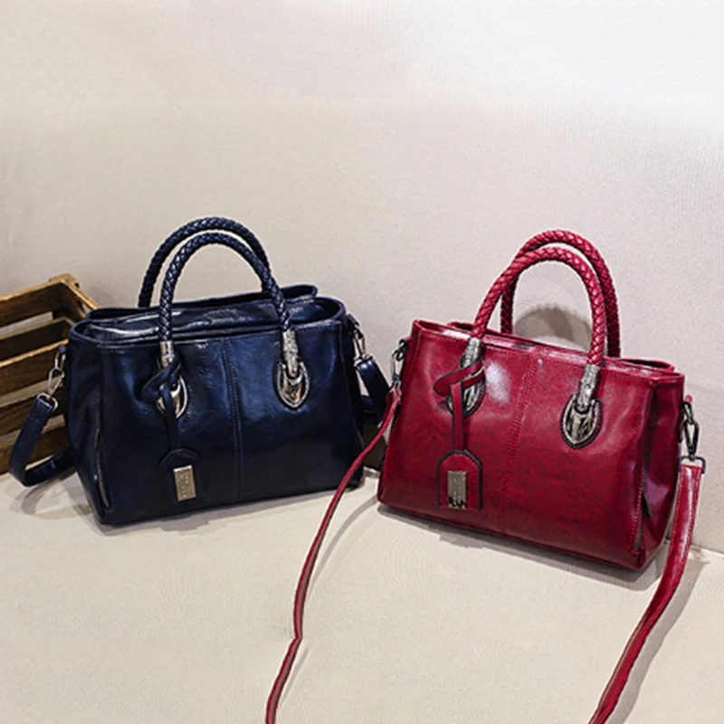 

2021 Spring Vintage PU Leather Luxury Handbags Women Bags Designer Famous Brands Tote Shoulder Bag Female Bolsa Feminina