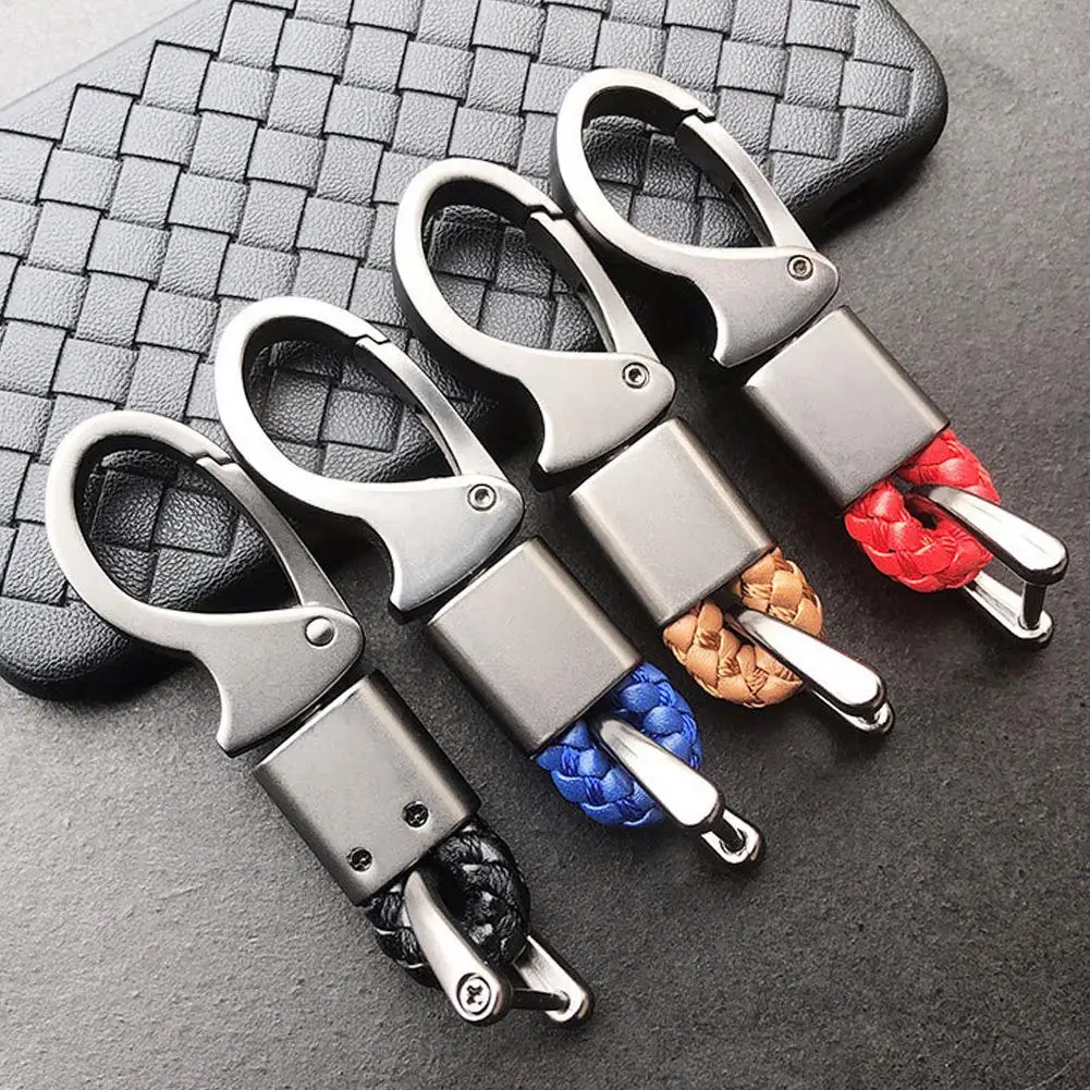 

Metal Key Chain Car Key Holders PU Rope Horseshoe Buckle Hook Automotive Supplies