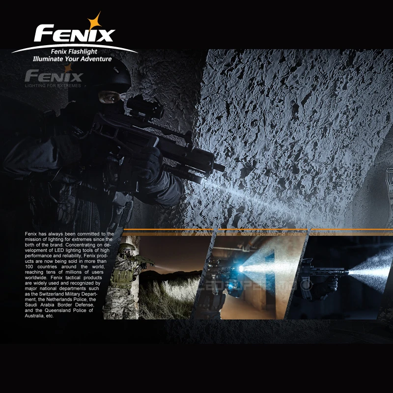 Супер яркий поисковый фонарик Fenix LR35R 10000 люмен с двумя литий ионными батареями 4000