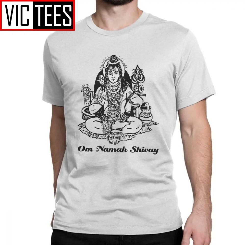 Indian God Shiva Funny T Shirt for Men Short Sleeve Tops Gift Tee Shirt Pure Cotton Crewneck T-Shirts for Men