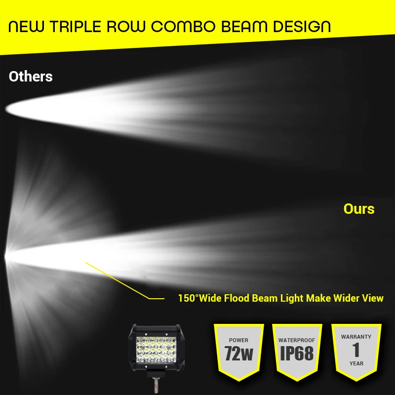 4 &quot5&quot дальнего света тумана внедорожный светодиодный рабочий Автомобиль