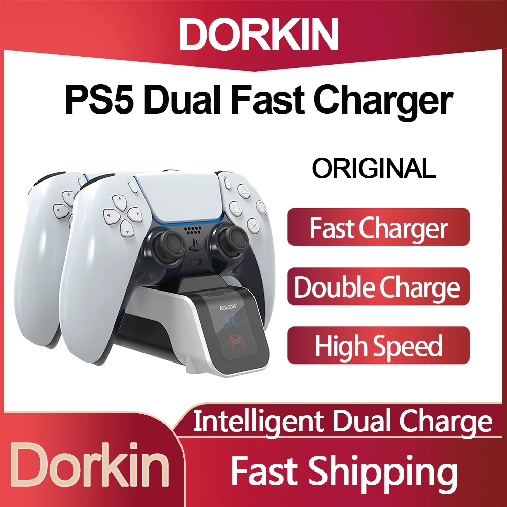 Зарядное устройство DORKIN с двумя портами USB 3 1 и Type C для PS5|Зарядные устройства| |
