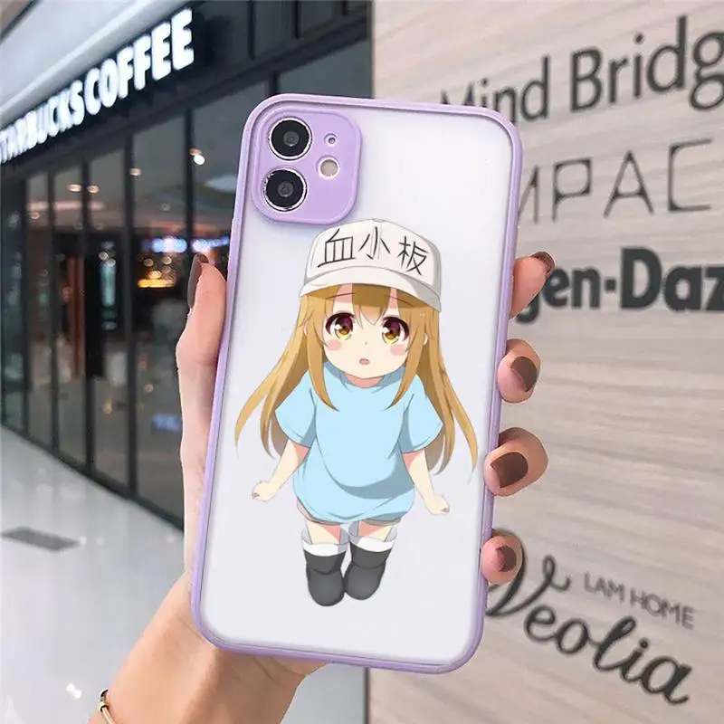 

Working cell cute girl Phone Cases matte transparent For iphone 7 8 11 12 plus mini x xs xr pro max cover
