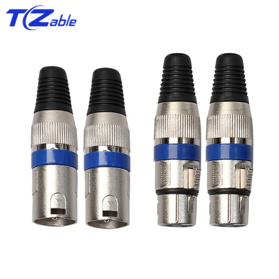 

10pcs 3Pin XLR Connector Audio Female and Male Connectors Microphone Cable Connector MIC Adapter Nickel Plated Plastic + Metal
