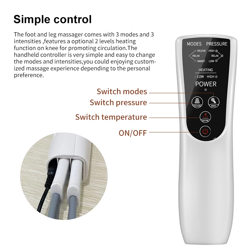 Электрический массажер для ног давление воздуха с подогревом способствует