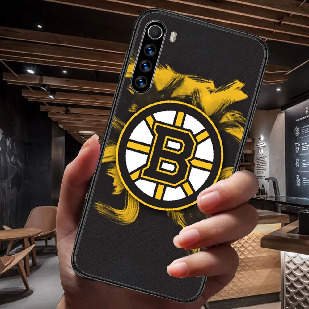 

Boston Bear Hockey Ice Team Phone Case For Xiaomi Redmi Note 7 8 8T 9 9S 4X 7 7A 9A K30 Pro Ultra black Bumper Silicone Coque