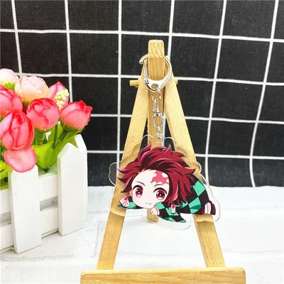Аниме Demon Slayer Kimetsu no Yaiba брелок Kamado Tanjirou Nezuko Agatsuma Zenitsu Rengoku Kyoujurou cute fun акриловое кольцо для ключей - Цвет: 1-21