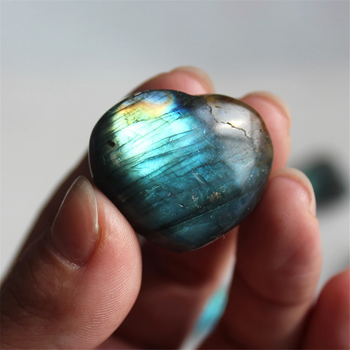 

100 г, 130 г, лабрадорит, сердечко, маятник, натуральный хрустальный камень 5-7 см, рейки голубые драгоценные камни, медитация, украшение «сделай ...