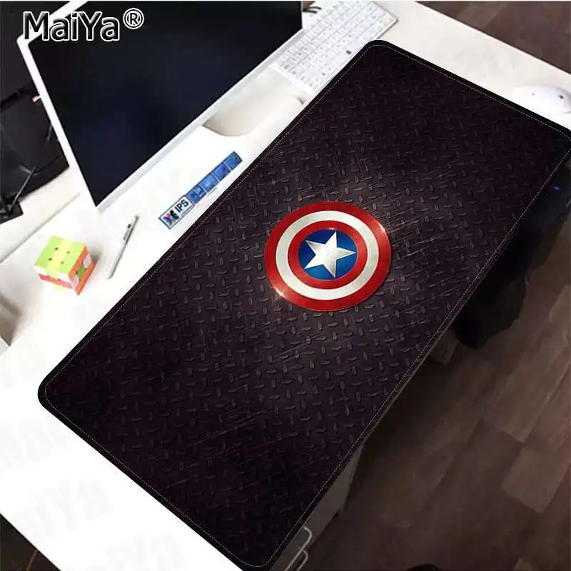Maiya Простой Дизайн Marvel Мстители Endgame логотип запирающийся край коврик для мыши резиновый ПК компьютерный игровой коврик для мыши - Цвет: Lock Edge 30x80cm