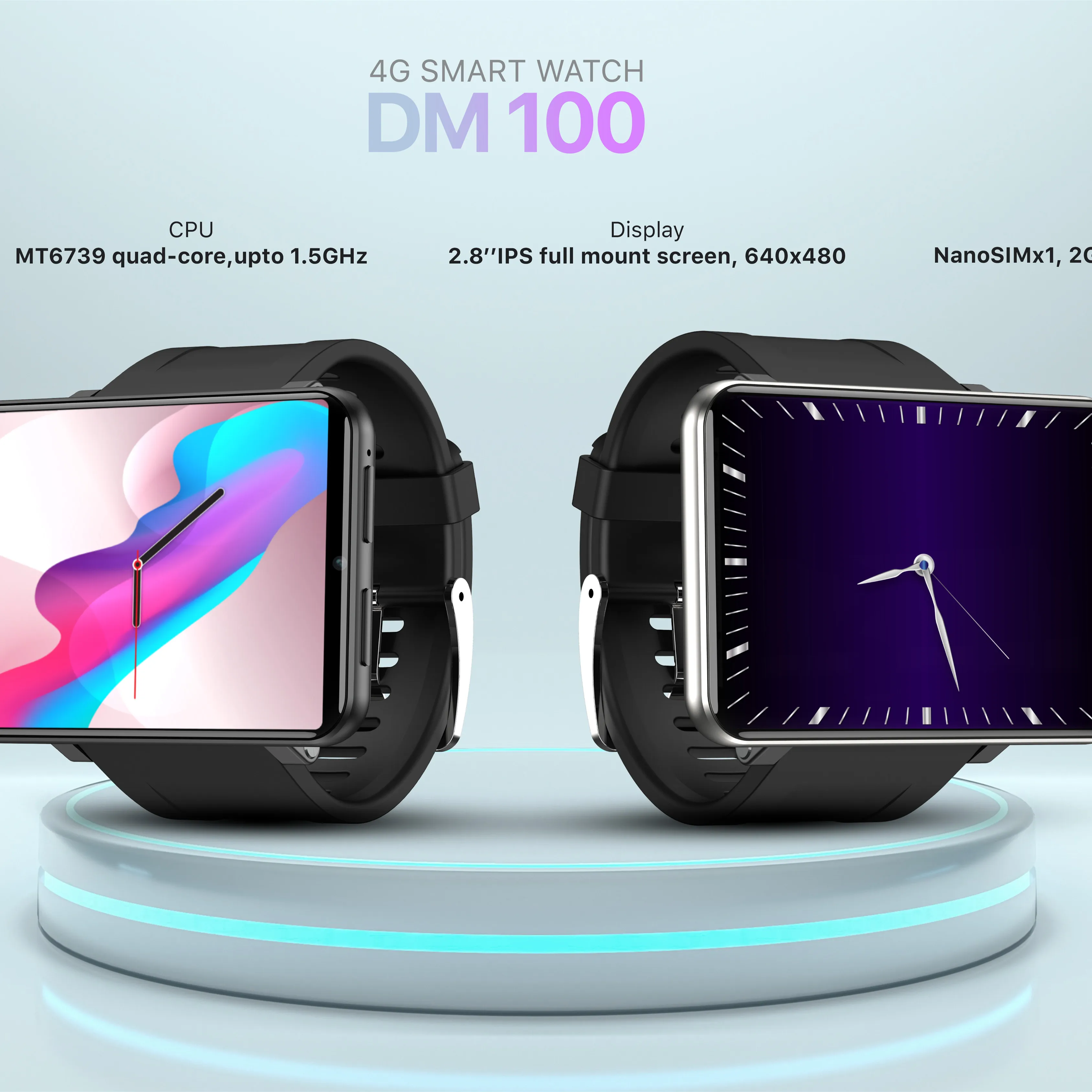 Модные 3G 4G DM100 Bluetooth Смарт-часы телефон Android OS 2G GSM звонки водонепроницаемые с