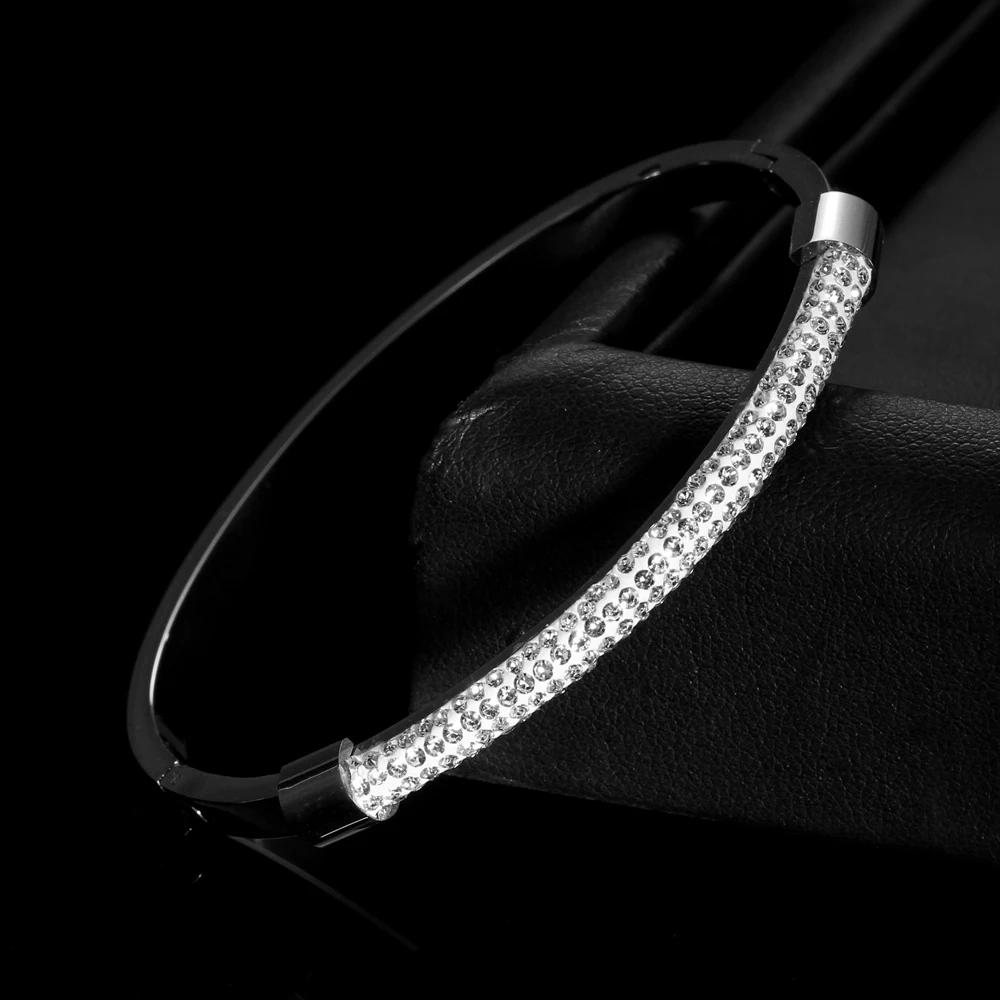 Модный золотой браслет браслеты Femme Ювелирные изделия из кристаллов Нержавеющая сталь браслеты манжетного типа для Для женщин Очаровательная Cz Браслеты браслет