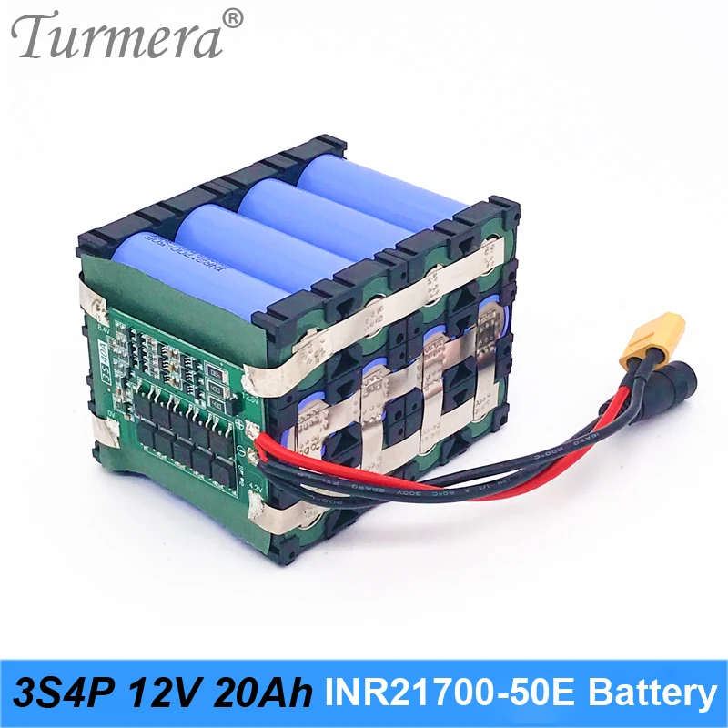 Turmera 12V 20Ah литий Батарея 3S4P Применение INR21700 50E 5000 мА/ч 3 6 V с 3S 40A Доски для