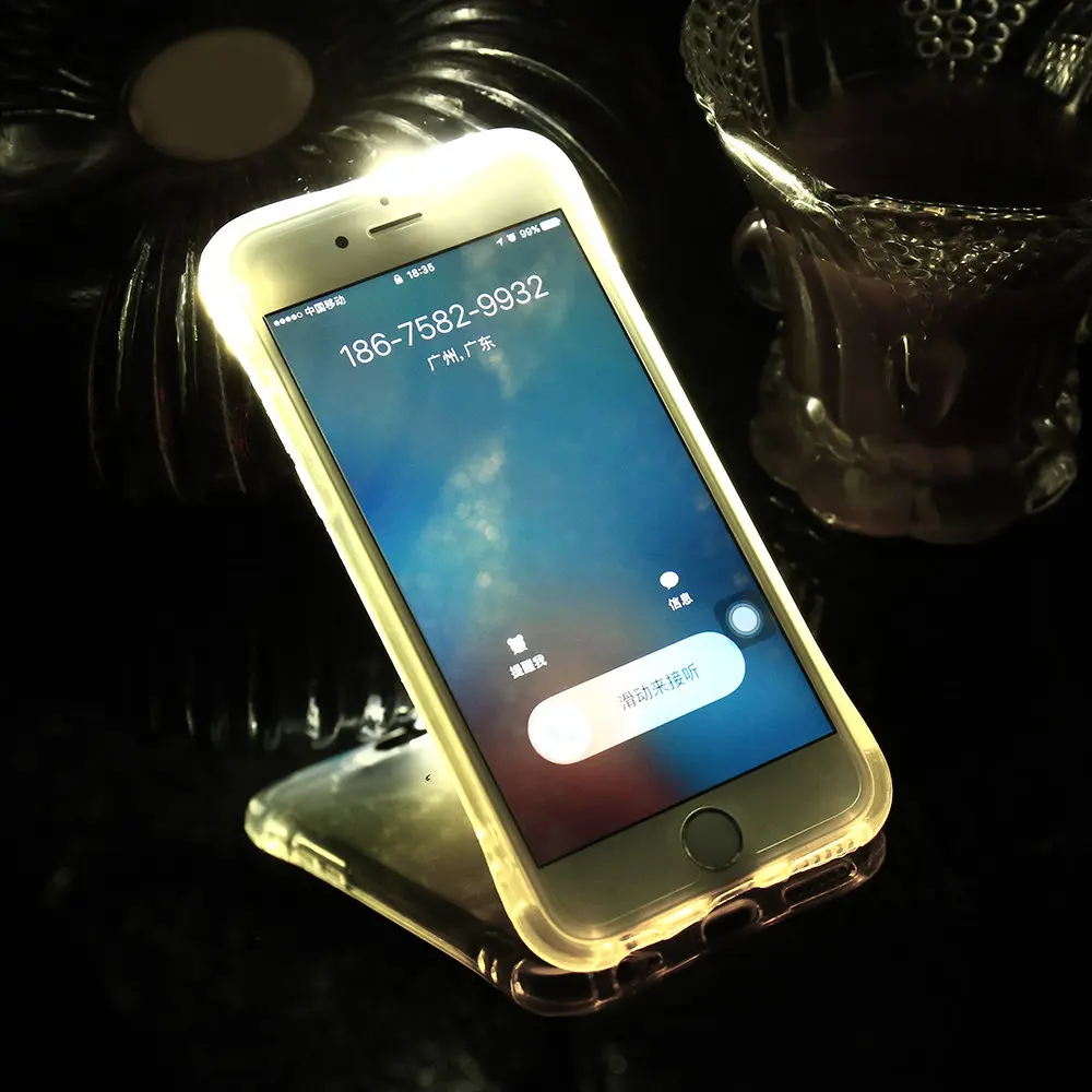 Чехол со светодиодной вспышкой для iPhone 11 Pro Max XR XS MAX X прозрачный чехол из ТПУ