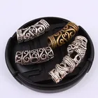 5 шт.упак. в африканском стиле подвязанные лентой, с объемной волной медные трубы Металлический полое кольцо страх бисера манжеты дредлок ювелирные украшения аксессуары