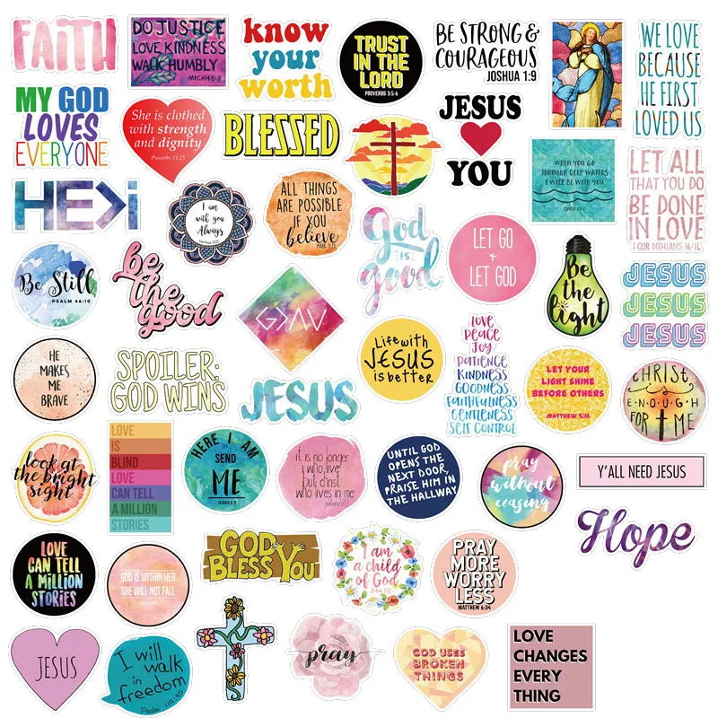 

10sets Jesus 50pcs/set Famous sayings 90s paster cosplay funny decals scrapbooking diy phone laptop waterproof decoration paster