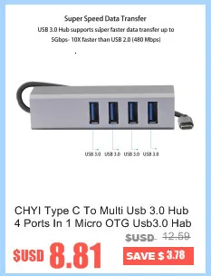 CHYI с несколькими usb-портами концентратор 2,0 4 порта Высокоскоростной USB hab сплиттер алюминиевый литой адаптер мини Компьютерные аксессуары для смартфона