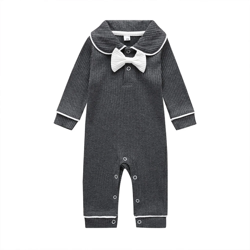 

Kids Autumn Sweet Bow Neck Rompers Toddler Baby Girl Clothes Knitted Long Sleeve Cotton Knit Romper Jumpsuit Overall Outfit
