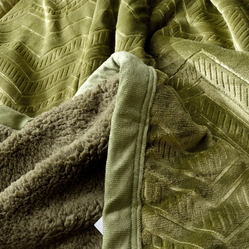 Fannel Solid Thickening Winter Blanket for Bed Soft Fleece Household Luxury | Дом и сад