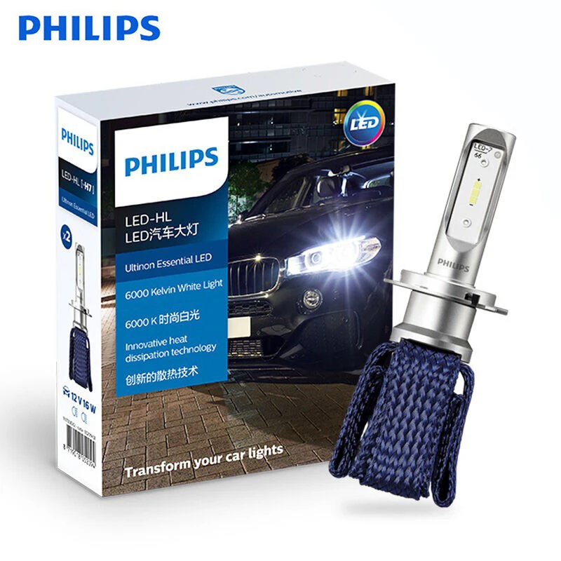 Светодиодные филипс купить. Philips Ultinon led h7. Philips h4 Ultinon Essential led 6000k. Led лампы Philips x-treme Ultinon h7. Philips Ultinon h7 Outlander.