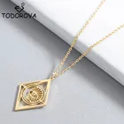 Ожерелье Todorova из нержавеющей стали для женщин и мужчин, ювелирные изделия, Геометрическая подвеска в форме ромба, цепочка до ключицы, ожерелье, оптовая продажа