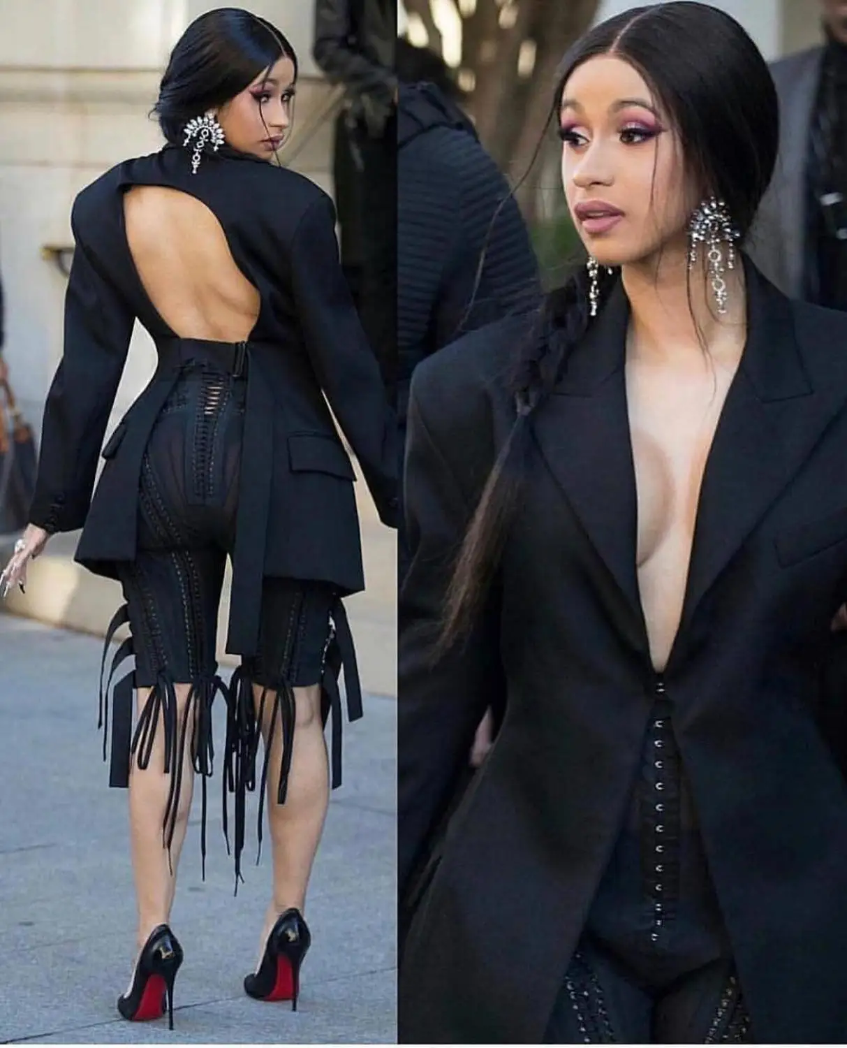 

2019 Deep V Backless Single Button Sexy Suit Jacket Plus Size White Black Full Sleeve Autumn Coat Casual Women Clothes Club Tops