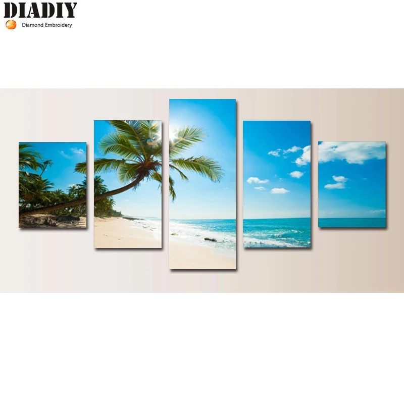 

Full Square&round drill 5D DIY Diamond embroidery seaside Beach Diamond Painting Cross Stitch Rhinestone Mosaic decor gift