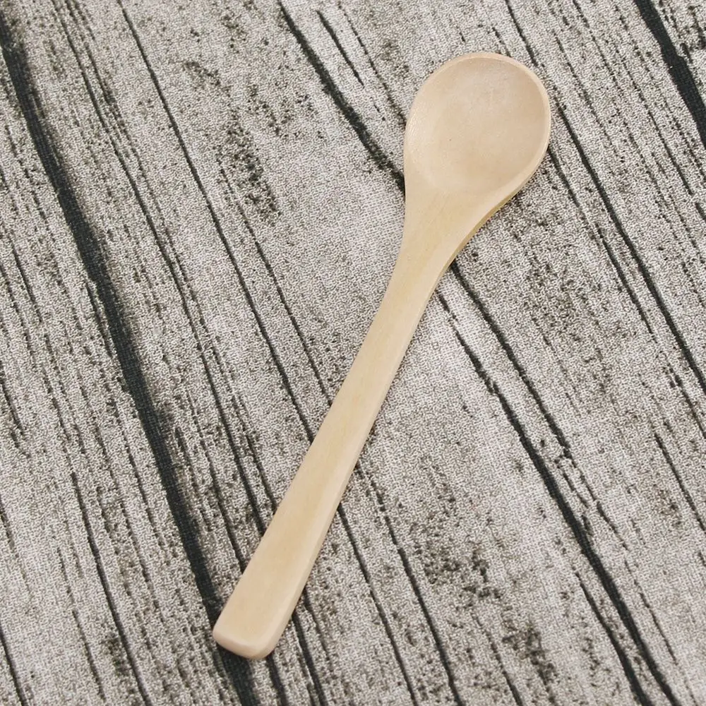 

6 Pieces / Lot 12.6 CM Wave Mini Wood Spoon Flatware Kitchen Tool Soup Dessert Coffee Stirring Ice Cream dessert Children Spoon