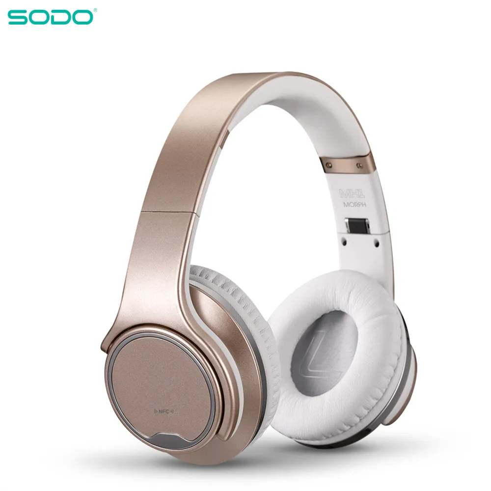 

Складные беспроводные наушники 2 в 1 SODO MH1, Hi-Fi стерео Bluetooth-совместимые наушники 5,0 с микрофоном, поддержка TF/FM
