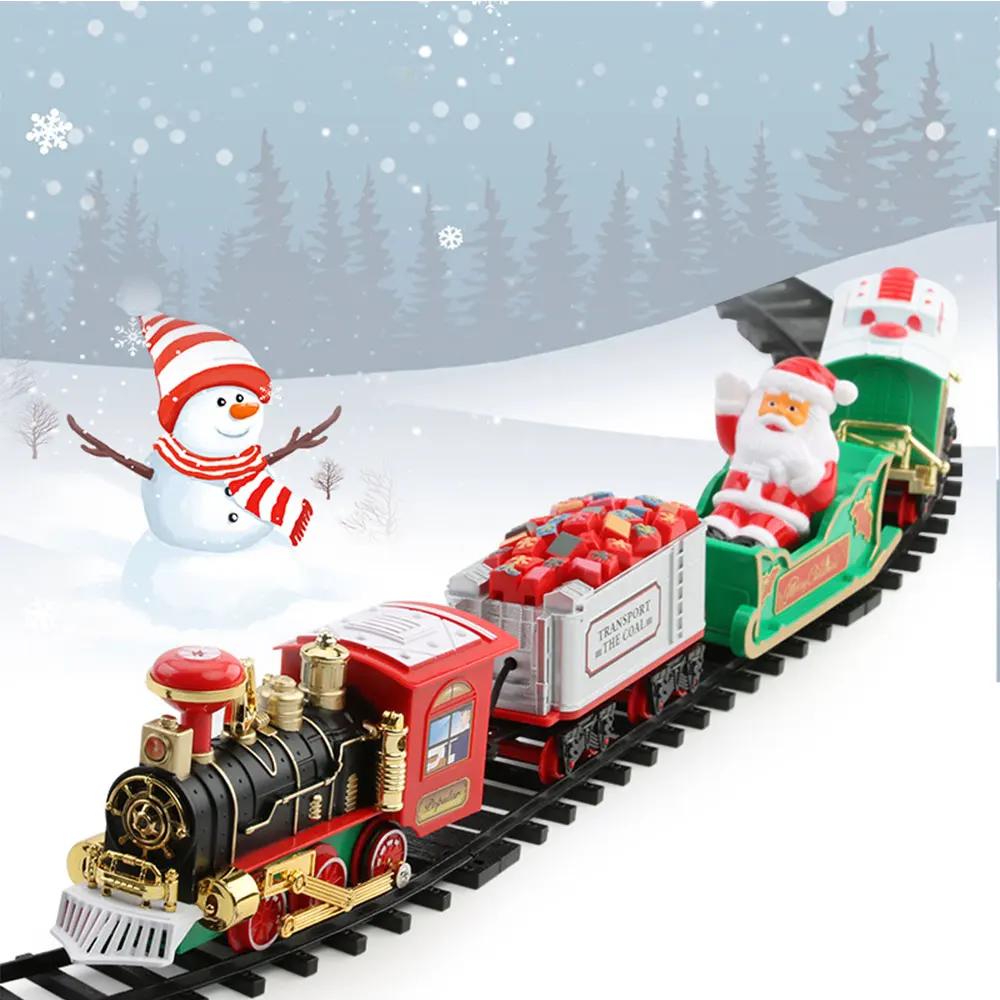 Christmas Electric Rail Car Toys Train Track Musical Christmas Tree Decoration Railway Set Children'S Kids Toys Gift enlarge