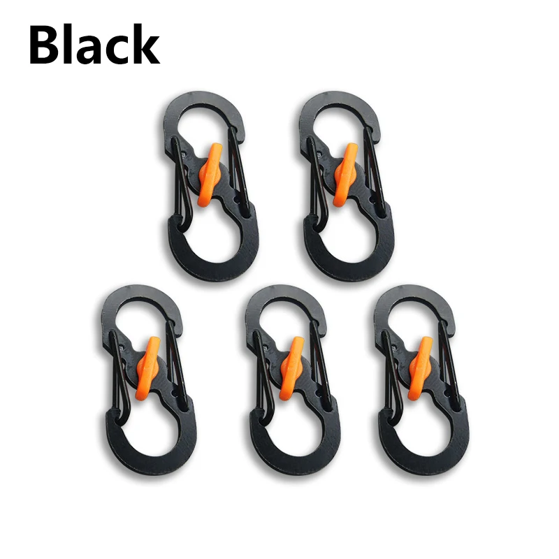 

5Pcs Outdoor Camping Carabiner Keychain with Lock 8 Shaped S Buckle Anti-theft Backpack Buckle Anti-dropping Metal Climbing Clip