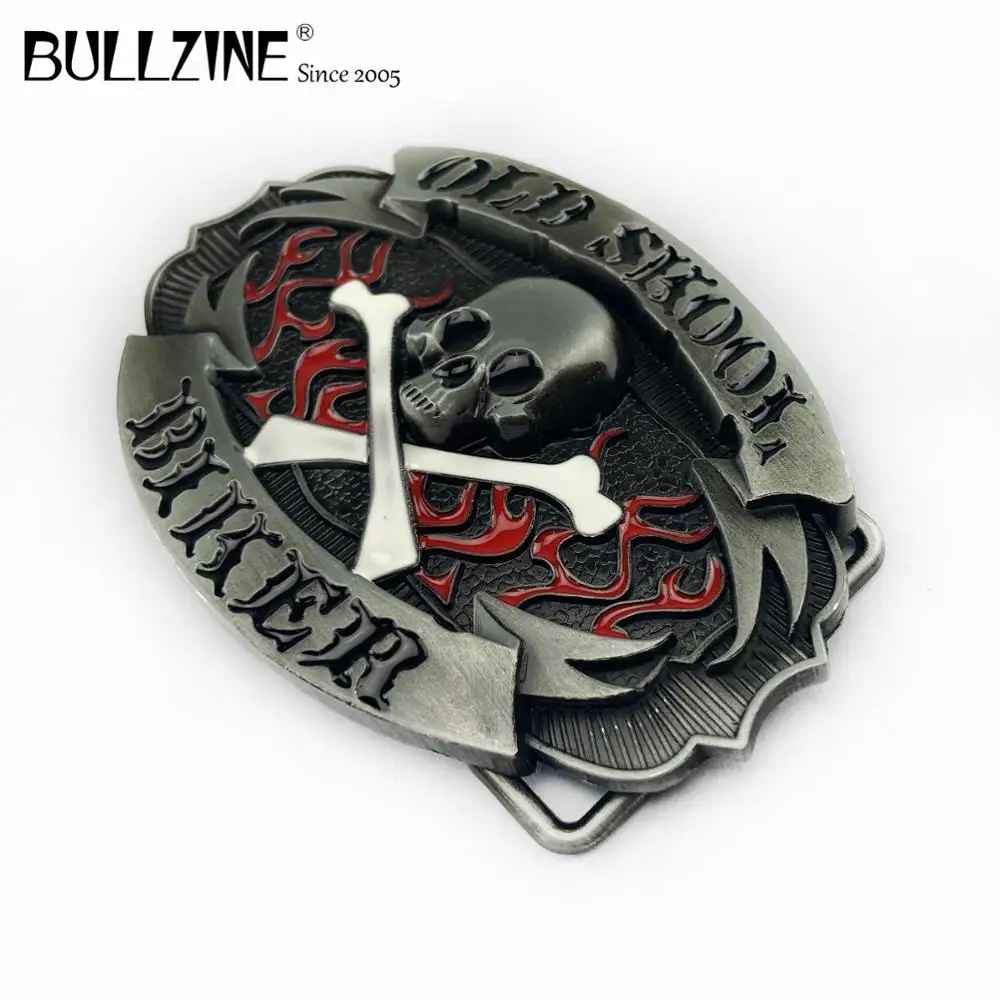 В Bullzine череп пряжки ремня с оловянной отделкой FP-03037-1 длительное хранение