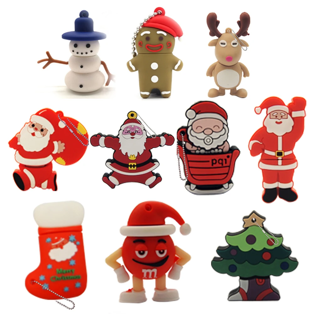 Usb флеш-накопитель мультяшный Санта Клаус 32 ГБ U-диск 4 8 16 флешка 64 128 забавный