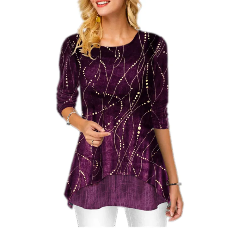 

Fashion Women Top Half Sleeve Summer T-Shirts Print Patchwork O-Neck Casual Tees Loose Large Size Ladies T-Shirt Street Style