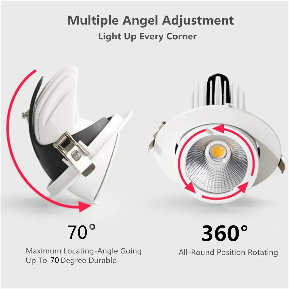 Регулируемый Встраиваемый светодиодный точечный светильник 360 градусов