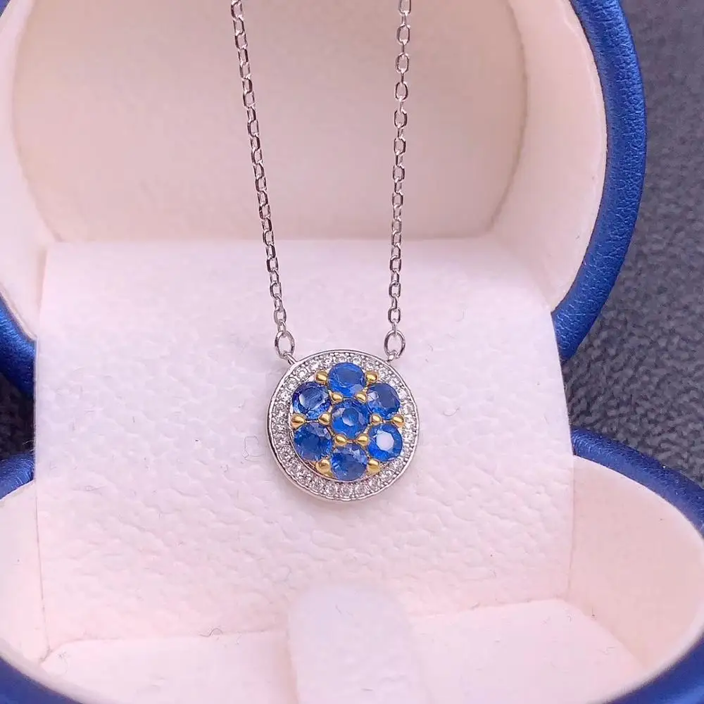 Ожерелье из натурального сапфира новый стиль китайской горной местности серебро