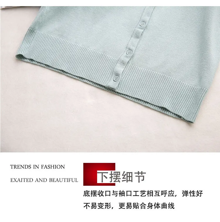 

7XL Plus Size Women Spring Autumn Sweater Casual Cardigan V Neck Warm Loose Knit Sweaters Outwear Coat Female Knitted Tops 5XL