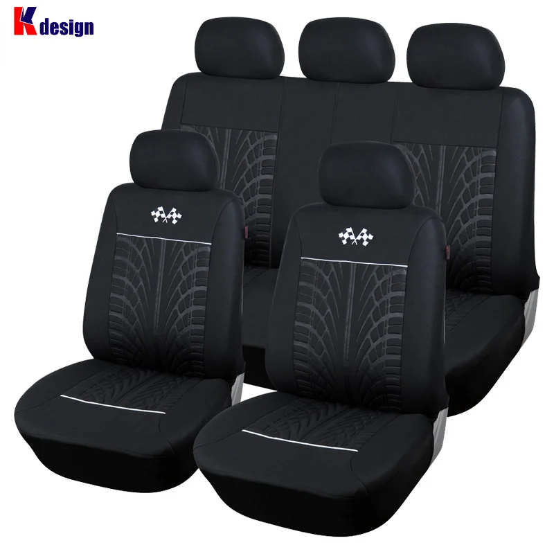 

K design Sports Car Seat Covers Universal Vehicles Seats Car Seat Protector Interior Accessories For TOYOTA Corolla RAV4 BLACK