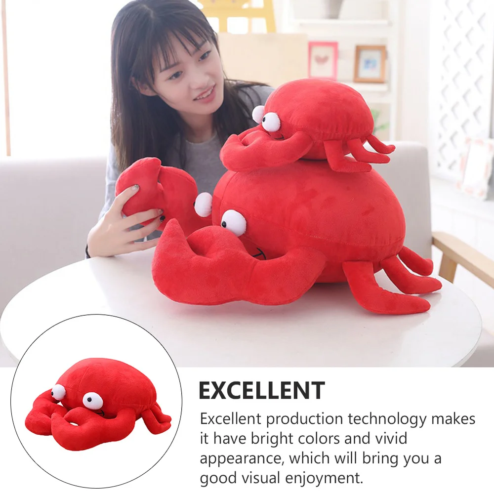 

1pc Cartoon Plush Doll Pillow Adorable Stuffed Crab Comfortable Throw Pillow