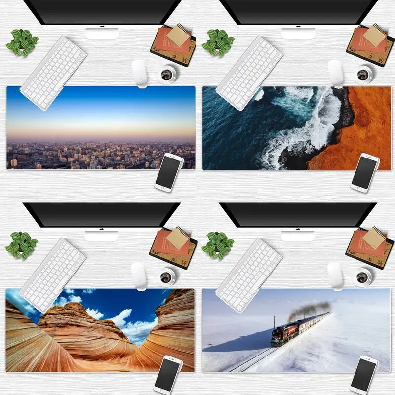 

Beach sea mountain scenery Natural Rubber Gaming mousepad Desk Mat Game Office Work Mouse Mat pad Non-slip Laptop Cushion