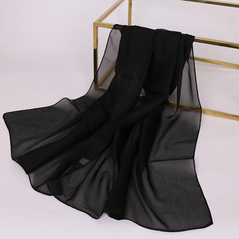 

Solid Plain Scarf Muslim Shawl 160*50CM Chiffon Soft Material Muslim Scarf Hijabs Headwear Fashion Head Cover