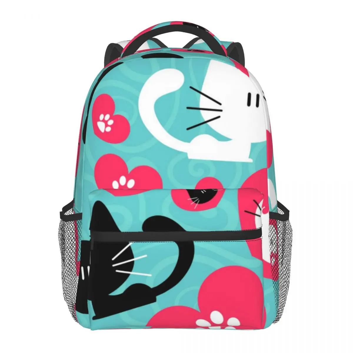 

Romantic Pattern With Cute Couple Of Cats 2020 New Women Backpack School Bags for Teenage Girs Female Travel Backpack