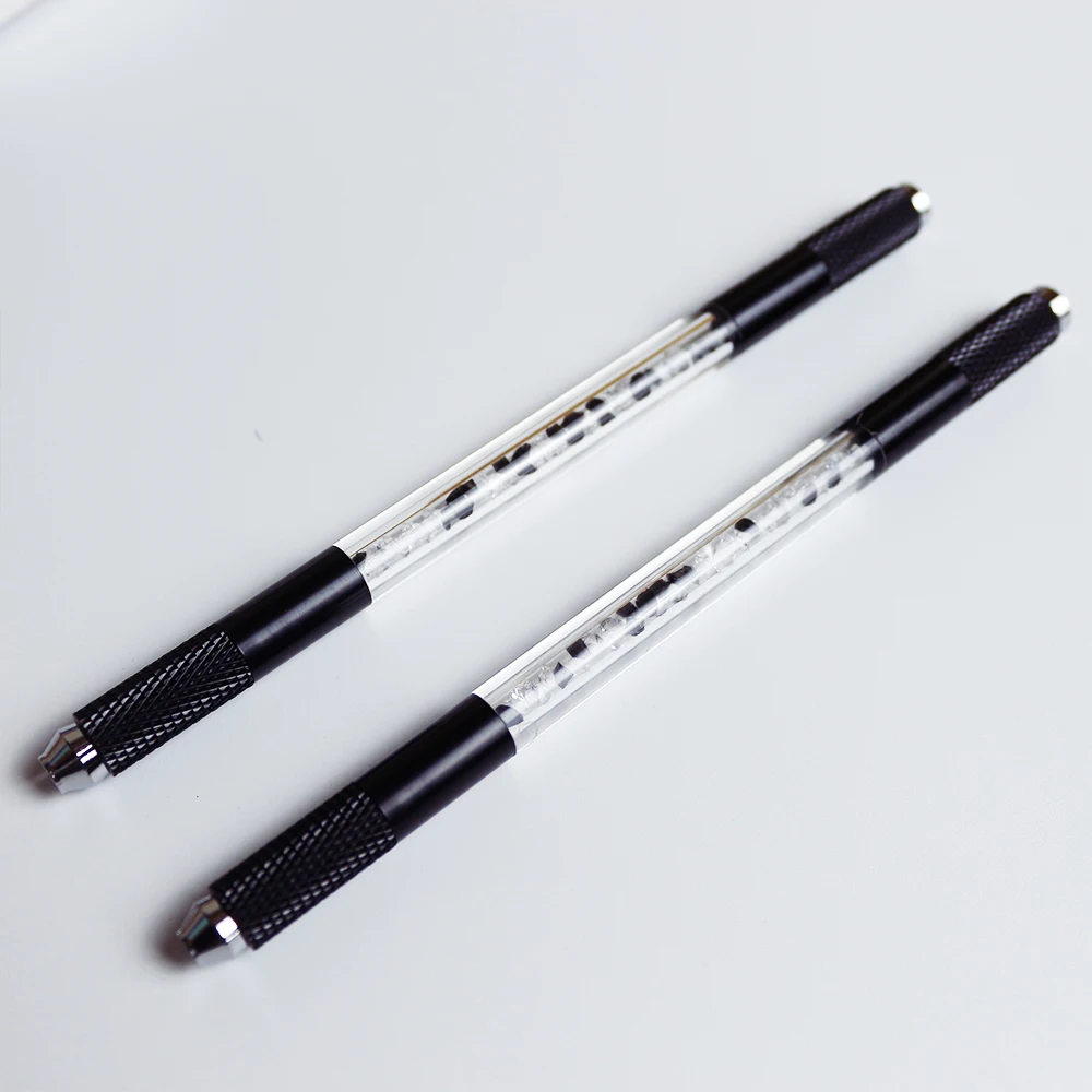 

20Pcs/Lot Double Sided Gem Handle with Black Ends Manual Pen for Permanent Eyebrow Eyeliner Lip Microblading Makeup