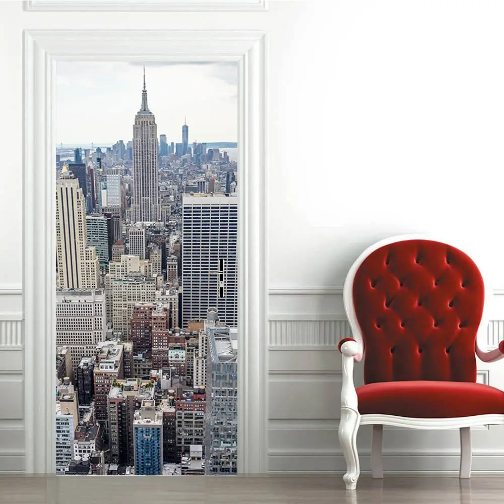 

3D creative Empire State Building door stickers wall stickers self-adhesive waterproof removable