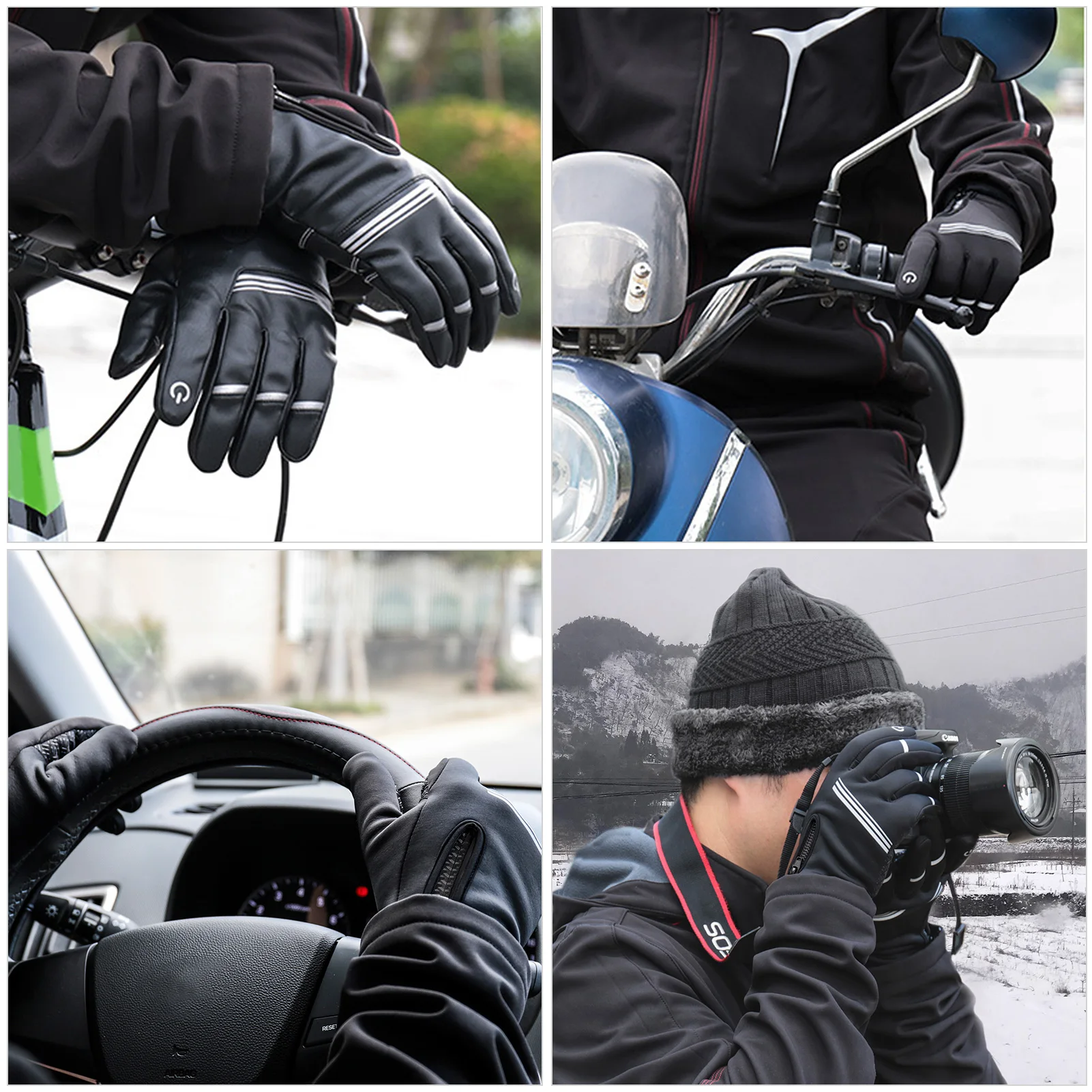 

Winter Cycling Gloves With Wrist Support Touch Screen Bicycle Gloves Outdoor Sports Anti-slip Windproof Bike Full Finger Gloves