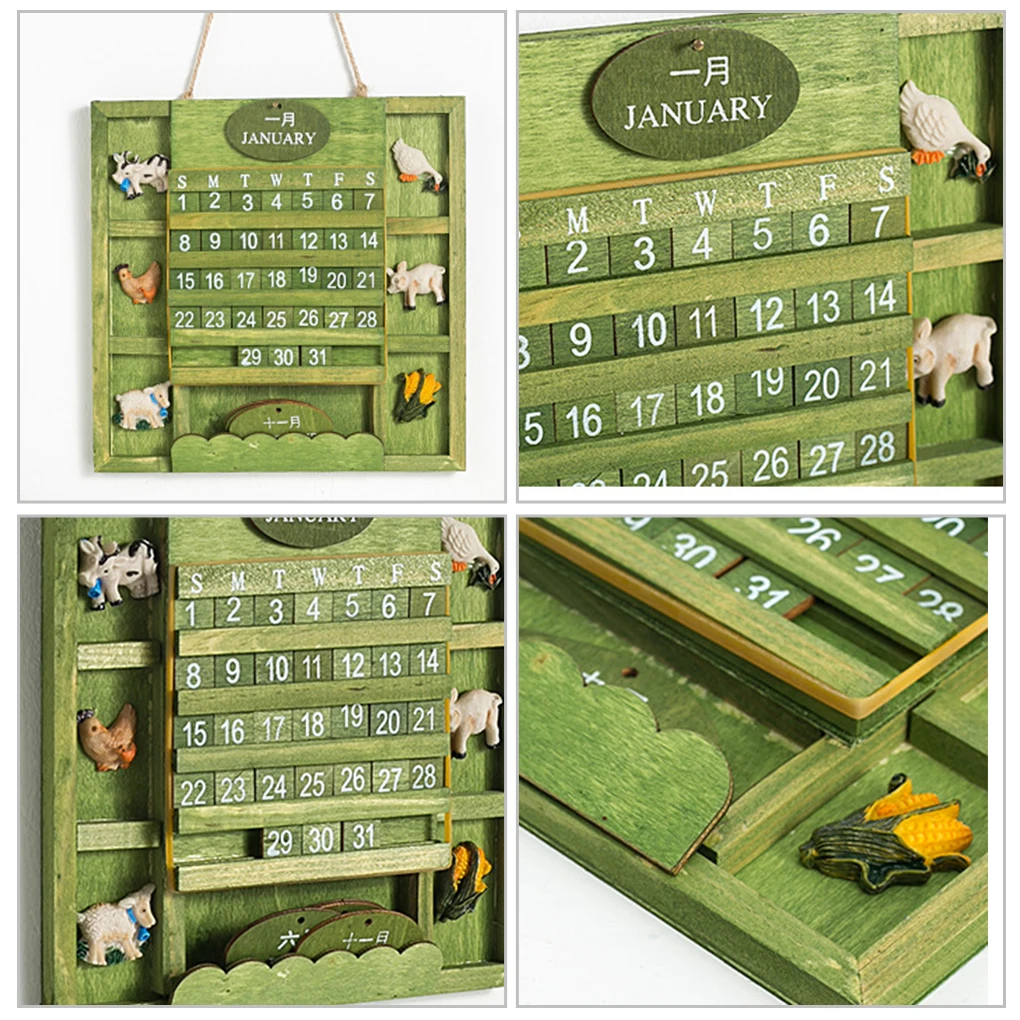 Деревянный календарь DIY Мини Средиземноморский на стене доска напоминаний для