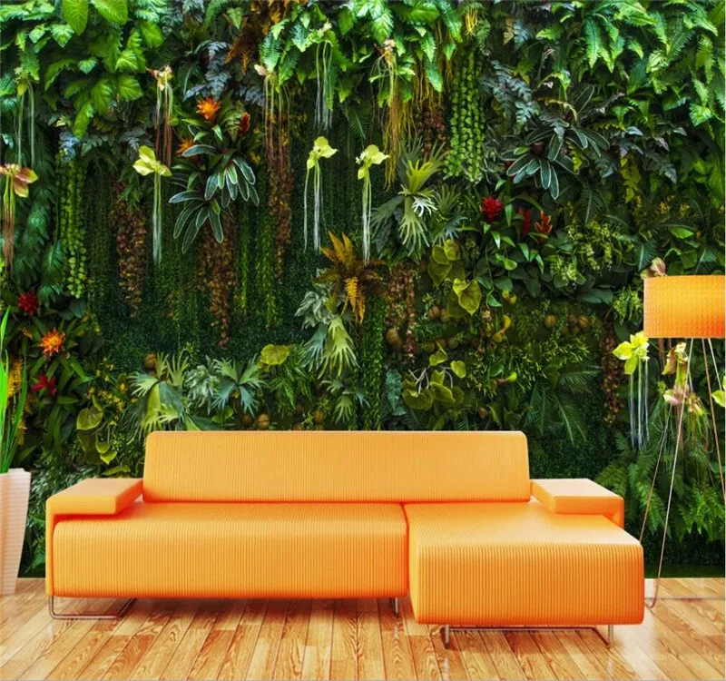 Фотообои на заказ с изображением тропических лесов красивых цветов растений