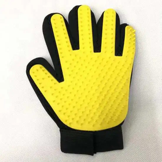 Yellow left hand Щетка для домашних собак, перчатки, шерстяные перчатки, перчатки "Кошка", перчатки для ухода за кошками, перчатки для домашних животных для кошек, аксессуары для собак для маленьких собак - Цвет: Yellow left hand