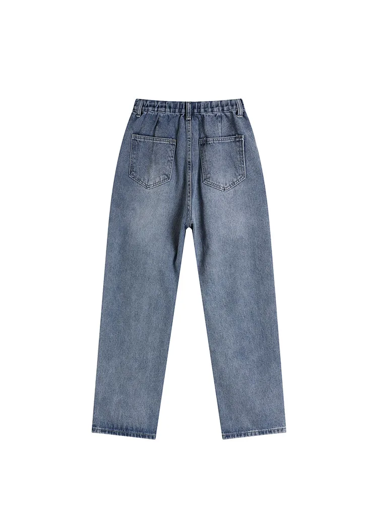 Women's Vintage High Waist Jeans Boyfriends Baggy Casual Female Washed Mom Streetwear Oversized Wide Leg Denim Pants 2022 |